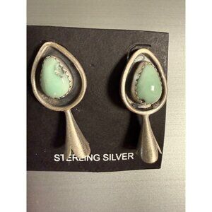 NWT Artisan Sterling Silver Paloma Turquoise Statement Earrings Southwest solid